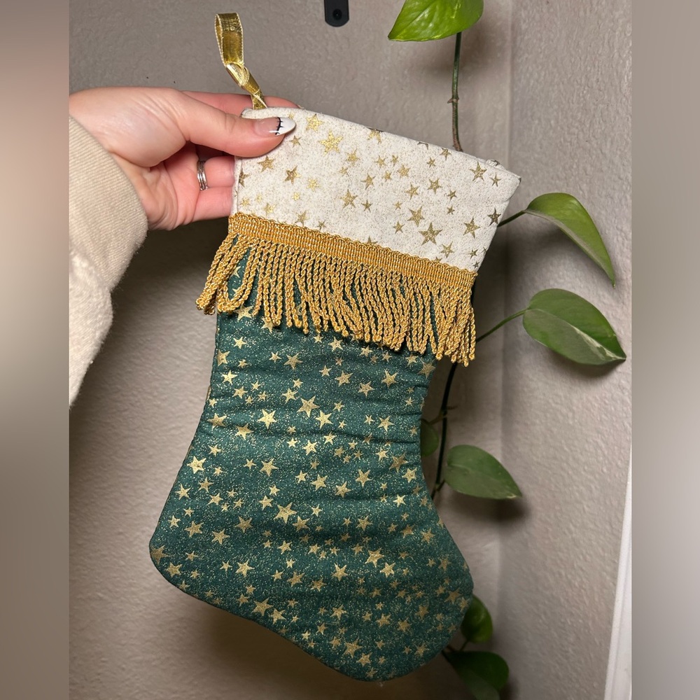 Green and Gold Star Stocking